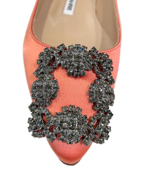 Manolo Blahnik（マノロ ブラニク）Manolo Blahnik (マノロブラニク) フラットパンプス コーラル サイズ: 34 1/2の古着・服飾アイテム