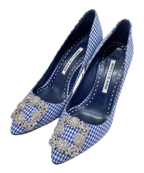 Manolo Blahnik（マノロ ブラニク）Manolo Blahnik (マノロブラニク) ヒールパンプス ブルー サイズ: 36 1/2の古着・服飾アイテム
