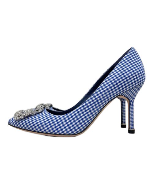 Manolo Blahnik（マノロ ブラニク）Manolo Blahnik (マノロブラニク) ヒールパンプス ブルー サイズ: 36 1/2の古着・服飾アイテム