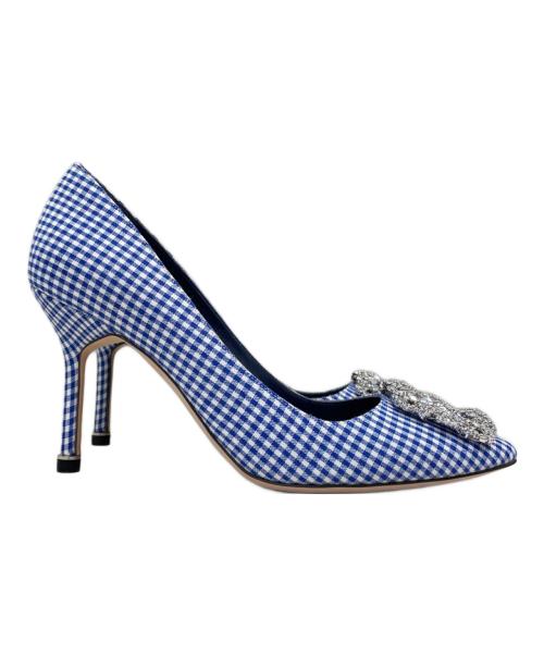 Manolo Blahnik（マノロ ブラニク）Manolo Blahnik (マノロブラニク) ヒールパンプス ブルー サイズ: 36 1/2の古着・服飾アイテム