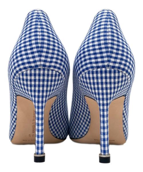 Manolo Blahnik（マノロ ブラニク）Manolo Blahnik (マノロブラニク) ヒールパンプス ブルー サイズ: 36 1/2の古着・服飾アイテム