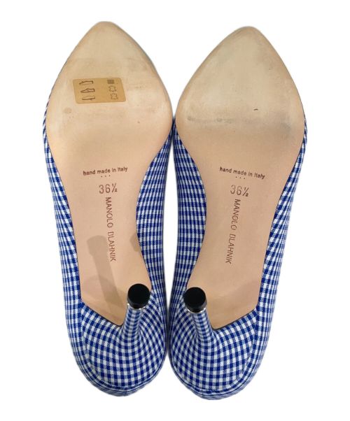 Manolo Blahnik（マノロ ブラニク）Manolo Blahnik (マノロブラニク) ヒールパンプス ブルー サイズ: 36 1/2の古着・服飾アイテム