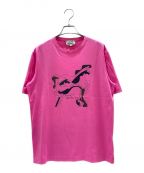 HERMESエルメス）の古着「ブラジリアンホースＴシャツ」｜ショッキングピンク
