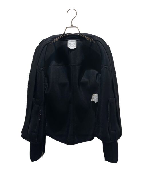 CHANEL（シャネル）CHANEL (シャネル) ロゴメッシュジャケット ブラック サイズ:38の古着・服飾アイテム