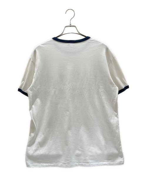 CELINE（セリーヌ）CELINE (セリーヌ) ロゴルーズTシャツ ホワイト×ネイビー サイズ:Sの古着・服飾アイテム