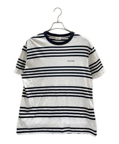 あ*か様 CELINEスクリーンプリント入り ストライプ ルーズ Tシャツ 中古・古着通販】CELINE (セリーヌ) ルーズTシャツ ストライプ