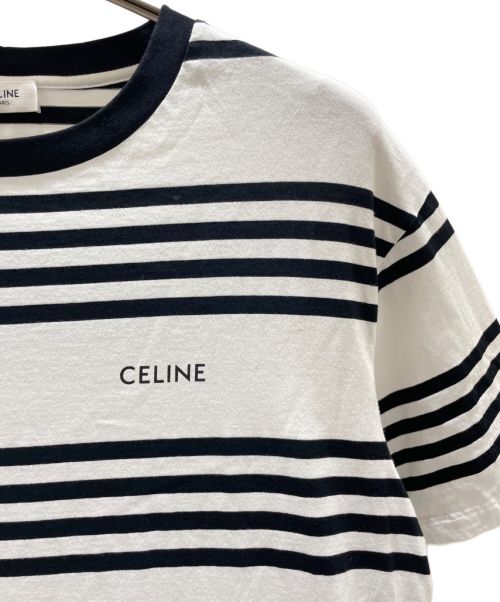 CELINE（セリーヌ）CELINE (セリーヌ) ルーズTシャツ ストライプ ブラック×ホワイト サイズ:Sの古着・服飾アイテム