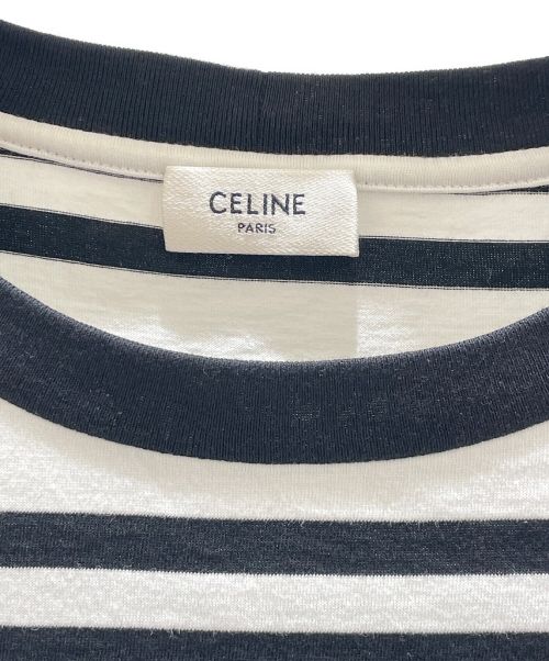 CELINE（セリーヌ）CELINE (セリーヌ) ルーズTシャツ ストライプ ブラック×ホワイト サイズ:Sの古着・服飾アイテム