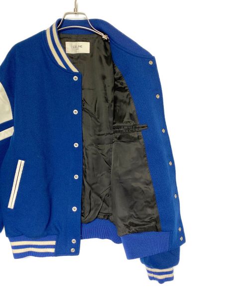 CELINE（セリーヌ）CELINE (セリーヌ) ジャクソンテディジャケット ブルー×ホワイト サイズ:46の古着・服飾アイテム
