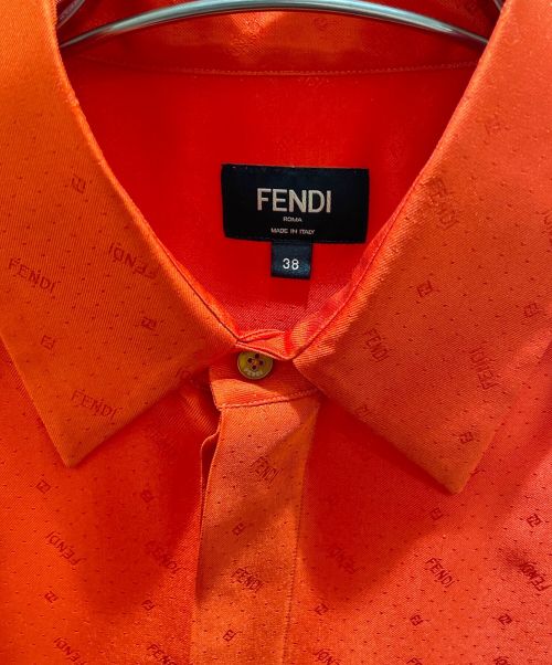 FENDI（フェンディ）FENDI (フェンディ) 半袖シルクシャツ オレンジ サイズ:38の古着・服飾アイテム