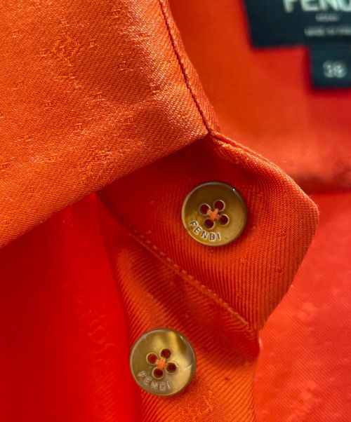 FENDI（フェンディ）FENDI (フェンディ) 半袖シルクシャツ オレンジ サイズ:38の古着・服飾アイテム