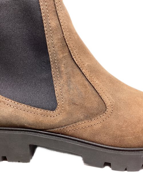 CELINE（セリーヌ）CELINE (セリーヌ) スウェードレザーチェルシーブーツ ブラウン×ブラック サイズ:42の古着・服飾アイテム