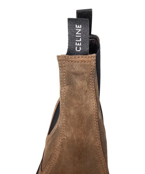 CELINE（セリーヌ）CELINE (セリーヌ) スウェードレザーチェルシーブーツ ブラウン×ブラック サイズ:42の古着・服飾アイテム