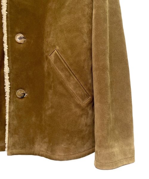 CELINE（セリーヌ）CELINE (セリーヌ) LOOSE COAT WITH SHEARLING INNER LINING IN SPLIT CALFSKIN キャメル サイズ:46の古着・服飾アイテム