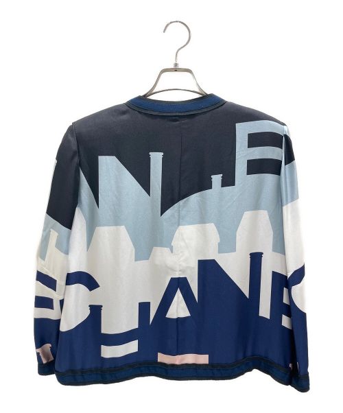 CHANEL（シャネル）CHANEL (シャネル) シャネルシルクジャケット ネイビー×ブルー サイズ:38の古着・服飾アイテム