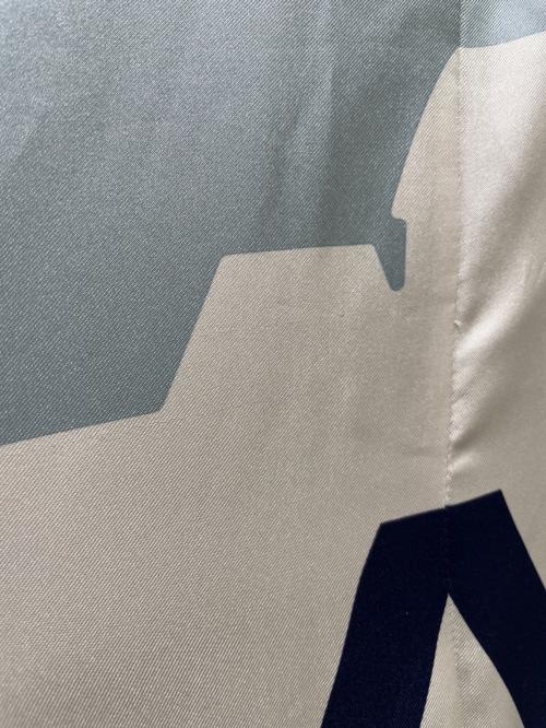 CHANEL（シャネル）CHANEL (シャネル) シャネルシルクジャケット ネイビー×ブルー サイズ:38の古着・服飾アイテム