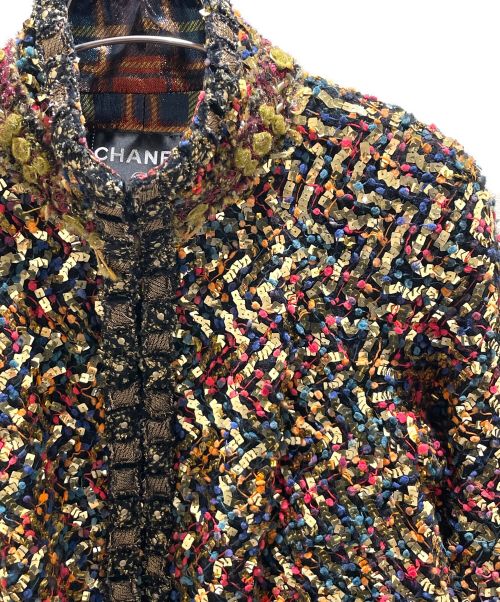 CHANEL（シャネル）CHANEL (シャネル) スパンコールツイードジャケット ゴールド サイズ:36の古着・服飾アイテム