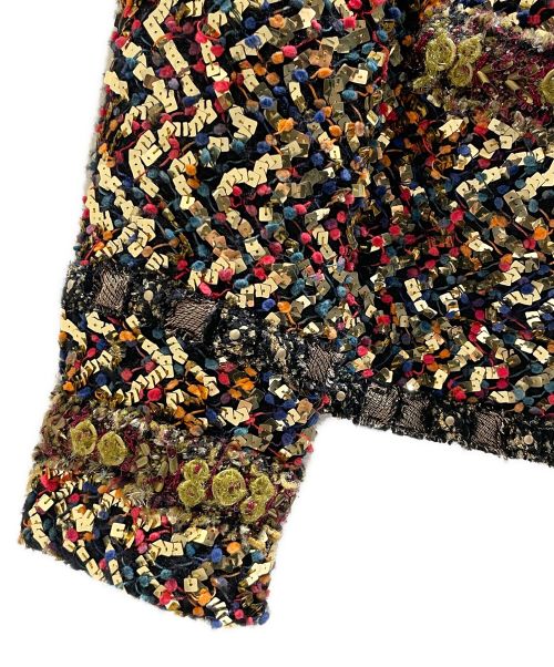 CHANEL（シャネル）CHANEL (シャネル) スパンコールツイードジャケット ゴールド サイズ:36の古着・服飾アイテム