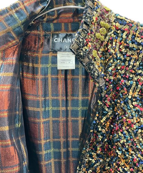 CHANEL（シャネル）CHANEL (シャネル) スパンコールツイードジャケット ゴールド サイズ:36の古着・服飾アイテム