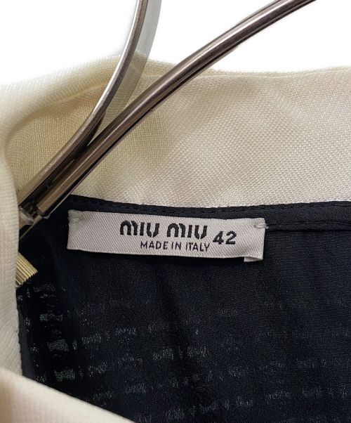 MIU MIU（ミュウミュウ）MIU MIU (ミュウミュウ) スパンコールワンピース ブラック×ホワイト サイズ:42の古着・服飾アイテム