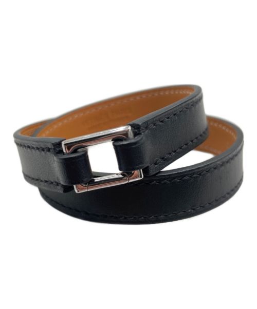 HERMES（エルメス）HERMES (エルメス) ドゥブルトゥールブレスレット ブラック サイズ:Sの古着・服飾アイテム