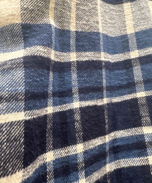 CELINE（セリーヌ）CELINE (セリーヌ) チェックオーバーサイズシャツ ネイビー×ホワイト サイズ:36の古着・服飾アイテム