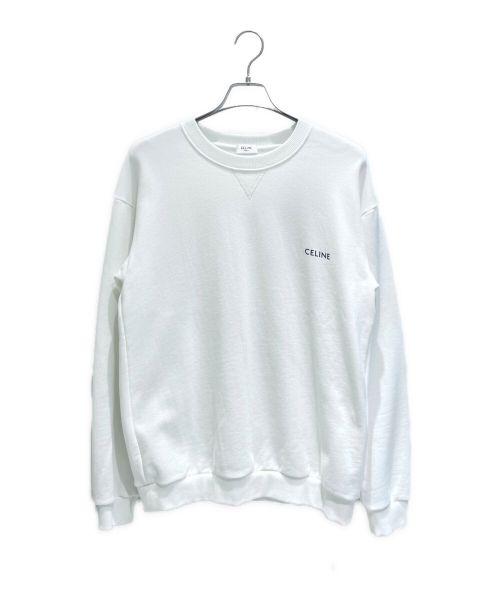 CELINE（セリーヌ）CELINE (セリーヌ) ロゴルーズスウェット ホワイト サイズ:Sの古着・服飾アイテム