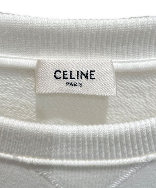 CELINE（セリーヌ）CELINE (セリーヌ) ロゴルーズスウェット ホワイト サイズ:Sの古着・服飾アイテム