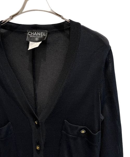 CHANEL（シャネル）CHANEL (シャネル) Vネックカーディガン ブラック サイズ:42の古着・服飾アイテム