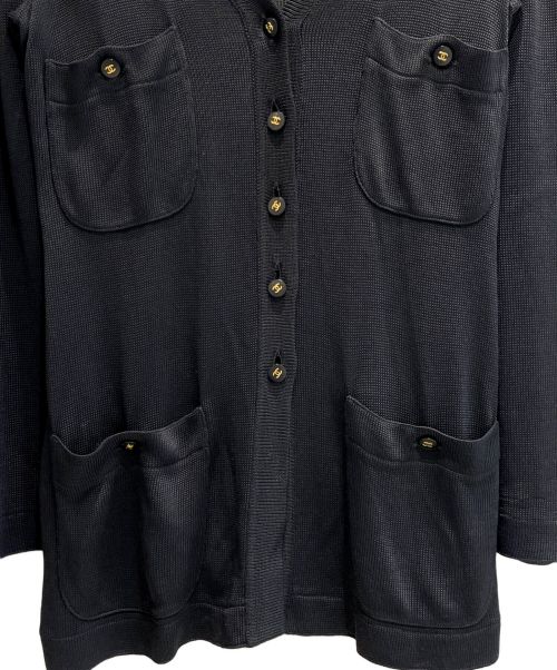 CHANEL（シャネル）CHANEL (シャネル) Vネックカーディガン ブラック サイズ:42の古着・服飾アイテム