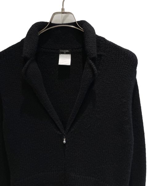 CHANEL（シャネル）CHANEL (シャネル) カシミヤベルテッドニットコート ブラック サイズ:46の古着・服飾アイテム