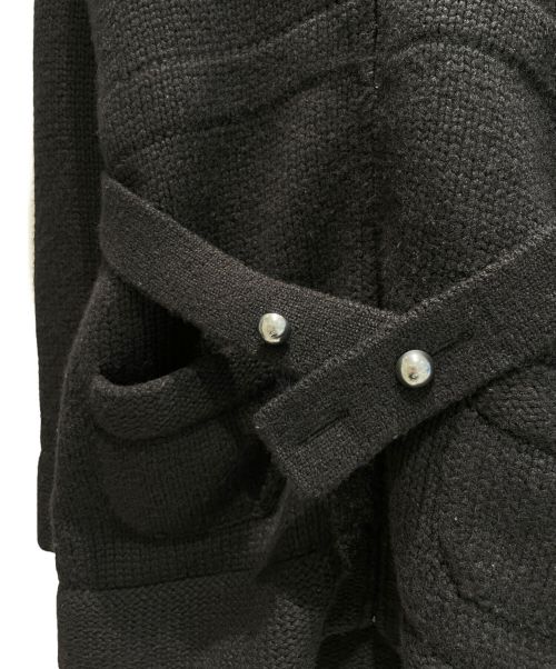 CHANEL（シャネル）CHANEL (シャネル) カシミヤベルテッドニットコート ブラック サイズ:46の古着・服飾アイテム