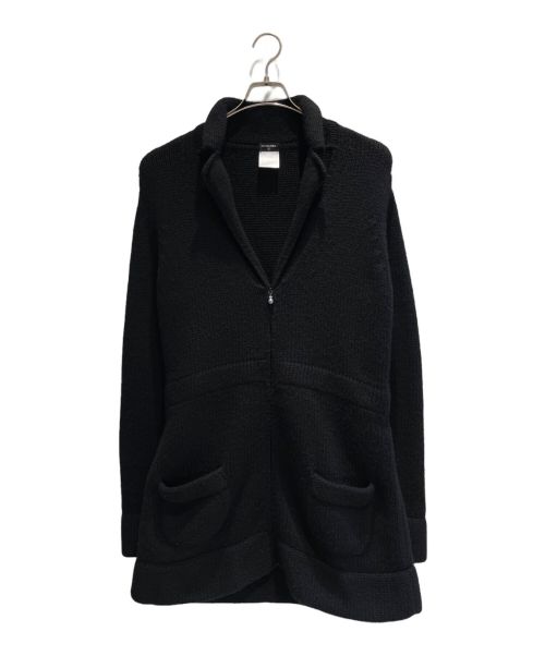 CHANEL（シャネル）CHANEL (シャネル) カシミヤベルテッドニットコート ブラック サイズ:46の古着・服飾アイテム