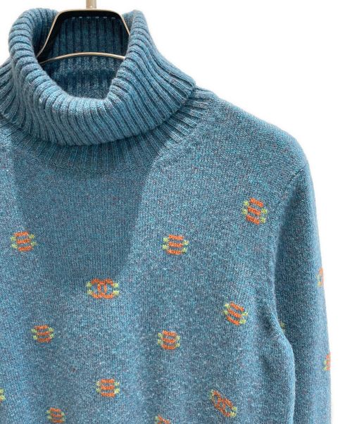 CHANEL（シャネル）CHANEL (シャネル) ハイネックニット ブルー サイズ:42の古着・服飾アイテム