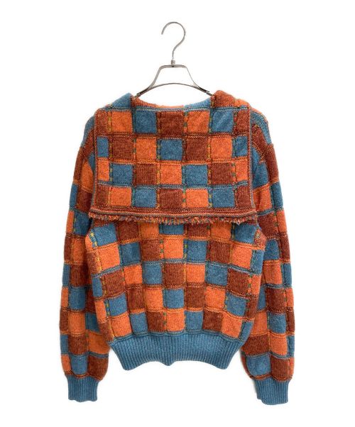 CHANEL（シャネル）CHANEL (シャネル) セーラーカラーニットカーディガン オレンジ×グリーン サイズ:38の古着・服飾アイテム