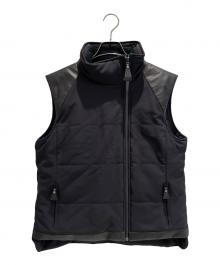 HERMES（エルメス）の古着「HERMÈS Yoke Down Vest/ヨークダウンベスト/ダウンベスト/レザーベスト」｜ブラック