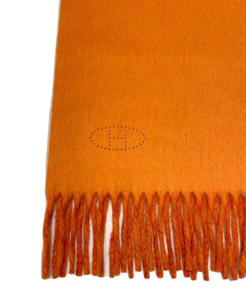HERMES（エルメス）HERMES (エルメス) カシミヤストール オレンジの古着・服飾アイテム