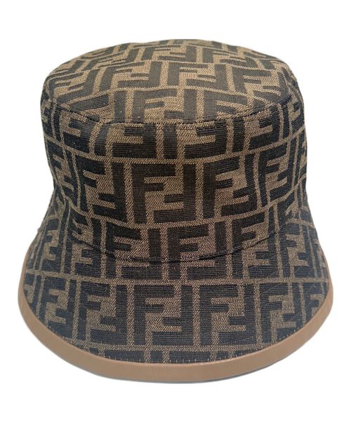 FENDI（フェンディ）FENDI (フェンディ) モノグラム バケットハット ブラウン サイズ:Lの古着・服飾アイテム