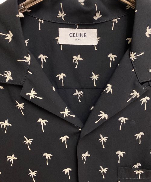 CELINE（セリーヌ）CELINE (セリーヌ) Rayon Hawaiian Shirt (ハワイアンシャツ) ノワール ×クレ サイズ:38の古着・服飾アイテム