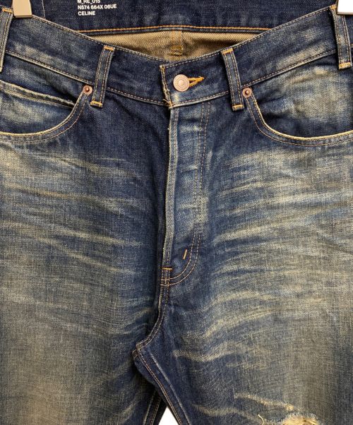 CELINE（セリーヌ）CELINE (セリーヌ) Destroyed Blue Marble Wash Denim (カートジーンズ / デストロイド ブルーマーブルウォッシュ デニム) ブルーマーブル サイズ:31の古着・服飾アイテム