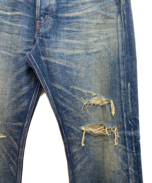CELINE（セリーヌ）CELINE (セリーヌ) Destroyed Blue Marble Wash Denim (カートジーンズ / デストロイド ブルーマーブルウォッシュ デニム) ブルーマーブル サイズ:31の古着・服飾アイテム