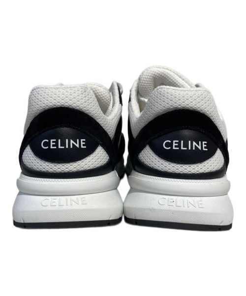 CELINE（セリーヌ）CELINE (セリーヌ) レースアップロースニーカー ブラック ×オプティックホワイト サイズ:42の古着・服飾アイテム