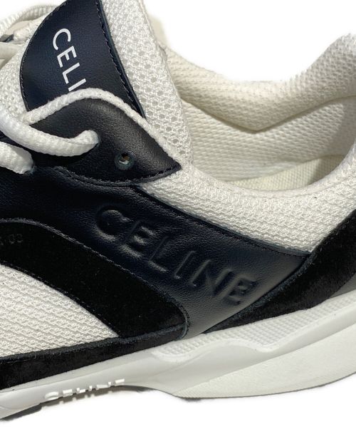 CELINE（セリーヌ）CELINE (セリーヌ) レースアップロースニーカー ブラック ×オプティックホワイト サイズ:42の古着・服飾アイテム