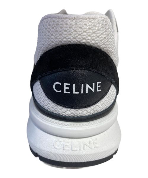 CELINE（セリーヌ）CELINE (セリーヌ) レースアップロースニーカー ブラック ×オプティックホワイト サイズ:42の古着・服飾アイテム