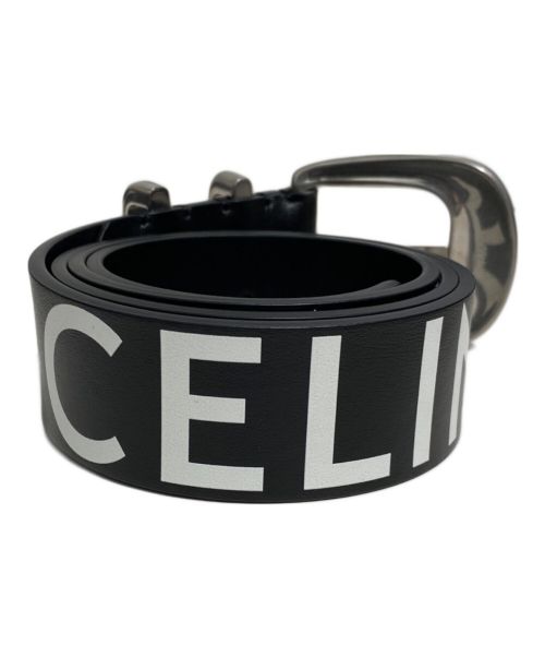 CELINE（セリーヌ）CELINE (セリーヌ) Logo printed leather belt（ロゴプリントレザーベルト） ブラック サイズ:-の古着・服飾アイテム