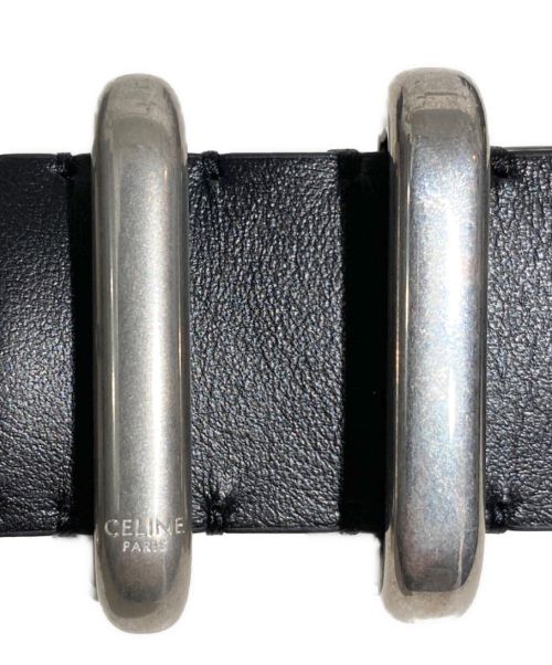 CELINE（セリーヌ）CELINE (セリーヌ) Logo printed leather belt（ロゴプリントレザーベルト） ブラック サイズ:-の古着・服飾アイテム