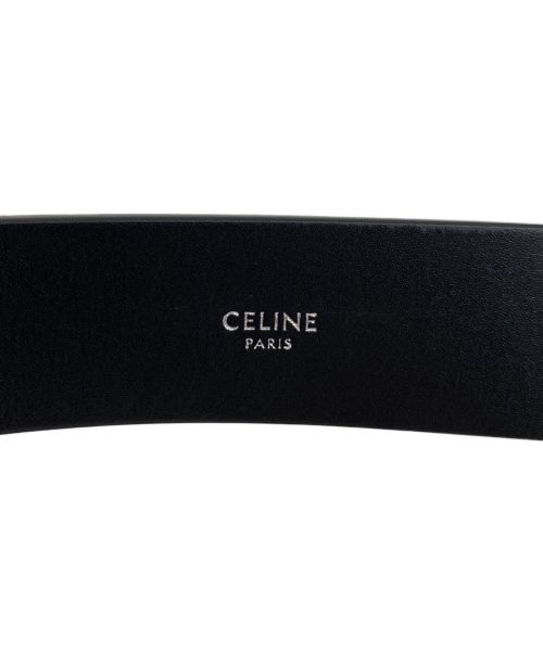 CELINE（セリーヌ）CELINE (セリーヌ) Logo printed leather belt（ロゴプリントレザーベルト） ブラック サイズ:-の古着・服飾アイテム
