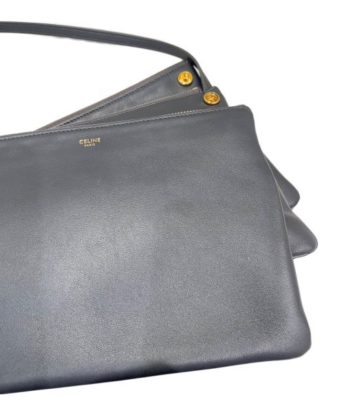 CELINE（セリーヌ）CELINE (セリーヌ) トリオ ラージ/ショルダーバッグ ブラックの古着・服飾アイテム