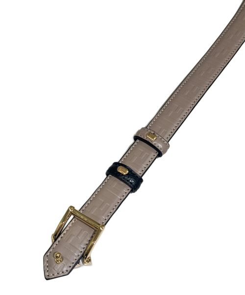 FENDI（フェンディ）FENDI (フェンディ) FFダイヤモンドベルト ブラック×グレー サイズ:80 未使用品の古着・服飾アイテム