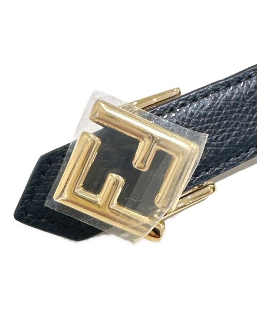 FENDI（フェンディ）FENDI (フェンディ) FFダイヤモンドベルト ブラック×グレー サイズ:80 未使用品の古着・服飾アイテム